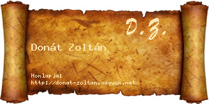 Donát Zoltán névjegykártya